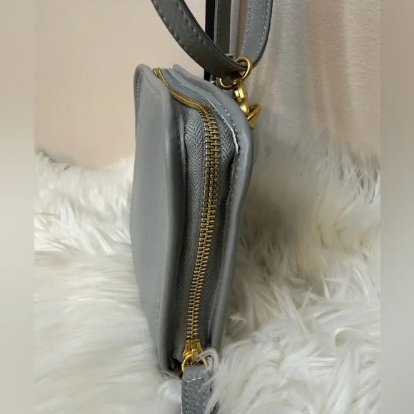 Minooy l Stylish Gray leather Crossbody Bag:NWOT - Picture 4 of 15